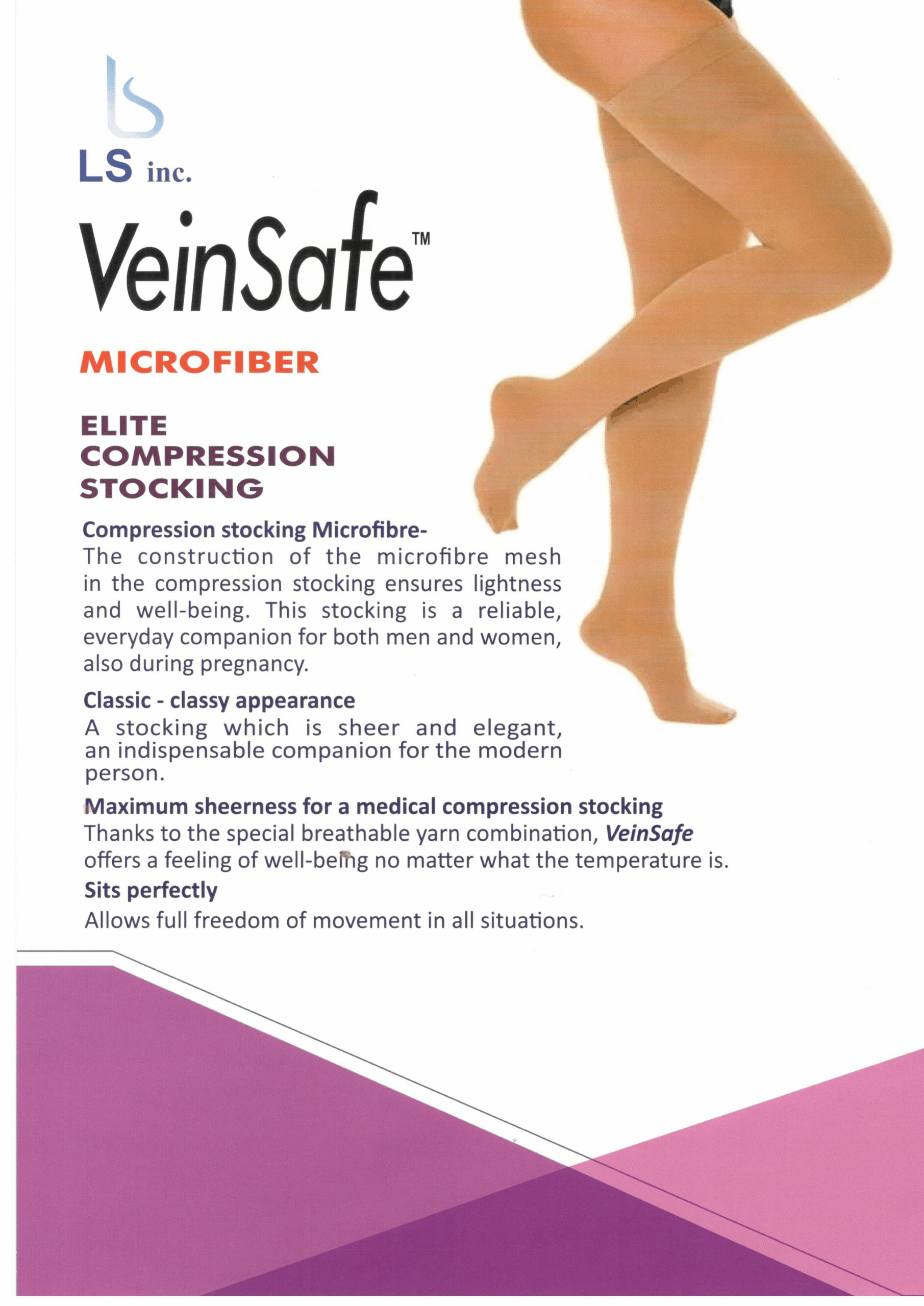 VeinSafe Class III MICROFIBER Elite Compression Stockings